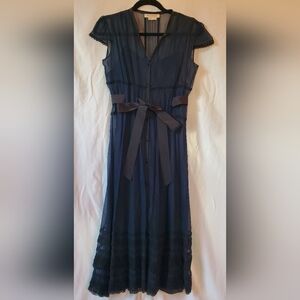 Kay Unger Navy Blue Lace Dress